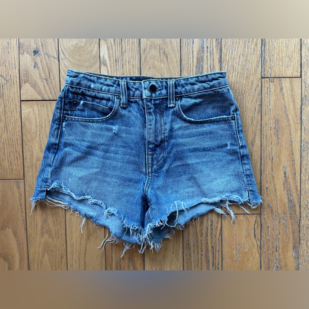 DENIM X ALEXANDER WANG Vintage Wash High Rise Cut Off  Denim Jean Shorts 24 XS